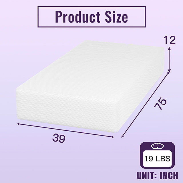 Nasturtium 12" Twin Bamboo Charcoal Infused Memory Foam - Imperial Furniture (Las Vegas, NV) - Multi Location