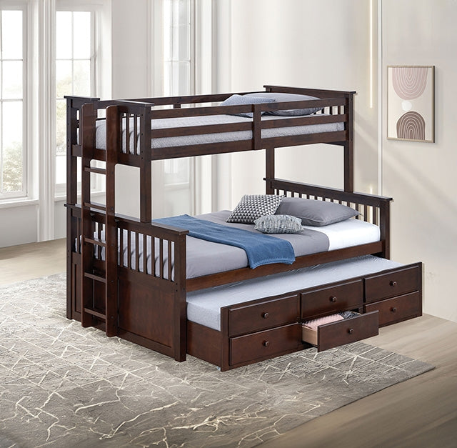 University Twin/Full Bunk Bed Grey, Walnut, & White - Imperial Furniture (Las Vegas, NV) - Multi Location