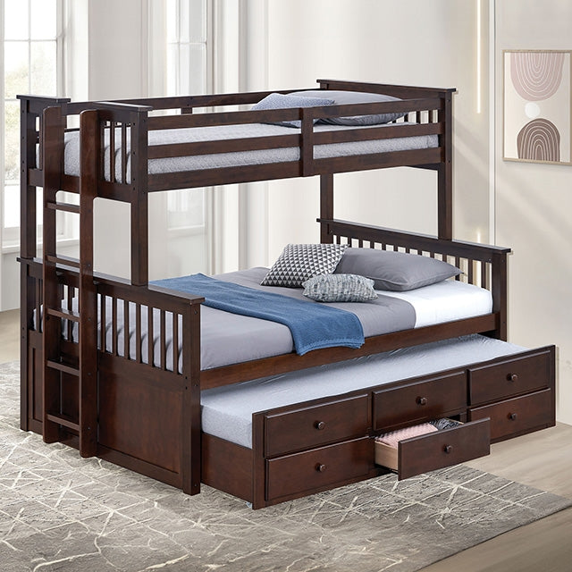 University Twin/Full Bunk Bed Grey, Walnut, & White - Imperial Furniture (Las Vegas, NV) - Multi Location