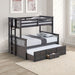 University Twin/Full Bunk Bed Grey, Walnut, & White - Imperial Furniture (Las Vegas, NV) - Multi Location