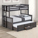 University Twin/Full Bunk Bed Grey, Walnut, & White - Imperial Furniture (Las Vegas, NV) - Multi Location
