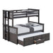 University Twin/Full Bunk Bed Grey, Walnut, & White - Imperial Furniture (Las Vegas, NV) - Multi Location