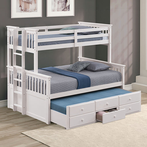 University Twin/Full Bunk Bed Grey, Walnut, & White - Imperial Furniture (Las Vegas, NV) - Multi Location