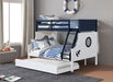 Nautia Twin/Full Bunk Bed Black & White - Imperial Furniture (Las Vegas, NV) - Multi Location