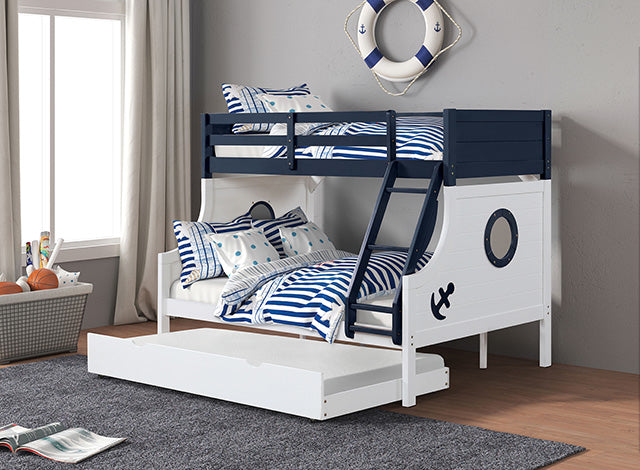 Nautia Twin/Full Bunk Bed Black & White - Imperial Furniture (Las Vegas, NV) - Multi Location