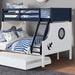 Nautia Twin/Full Bunk Bed Black & White - Imperial Furniture (Las Vegas, NV) - Multi Location