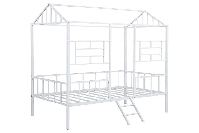 Rhonda Twin Loft Bed White, Silver, & Black - Imperial Furniture (Las Vegas, NV) - Multi Location