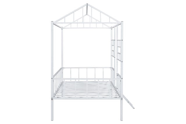 Rhonda Twin Loft Bed White, Silver, & Black - Imperial Furniture (Las Vegas, NV) - Multi Location