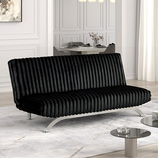 Villeneuve Futon Sofa Bed Black, Pink, & Grey - Imperial Furniture (Las Vegas, NV) - Multi Location