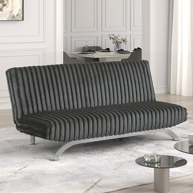 Villeneuve Futon Sofa Bed Black, Pink, & Grey - Imperial Furniture (Las Vegas, NV) - Multi Location