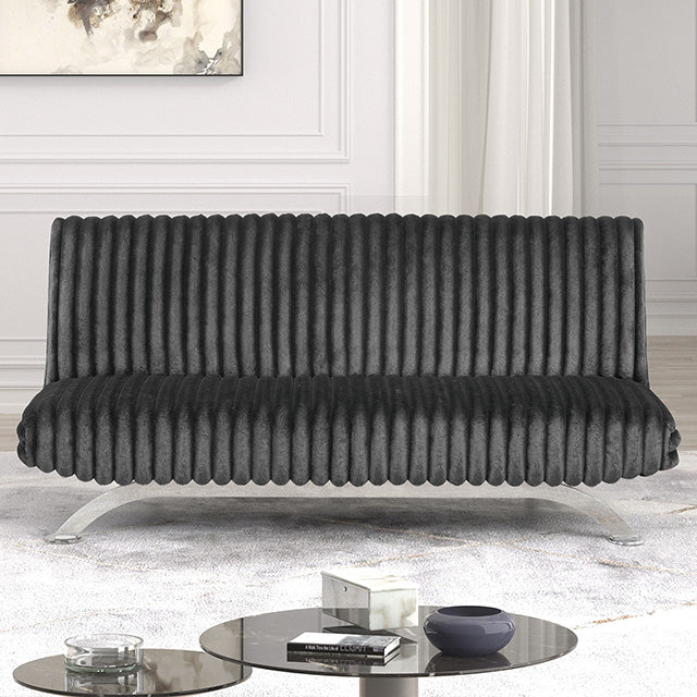 Villeneuve Futon Sofa Bed Black, Pink, & Grey - Imperial Furniture (Las Vegas, NV) - Multi Location