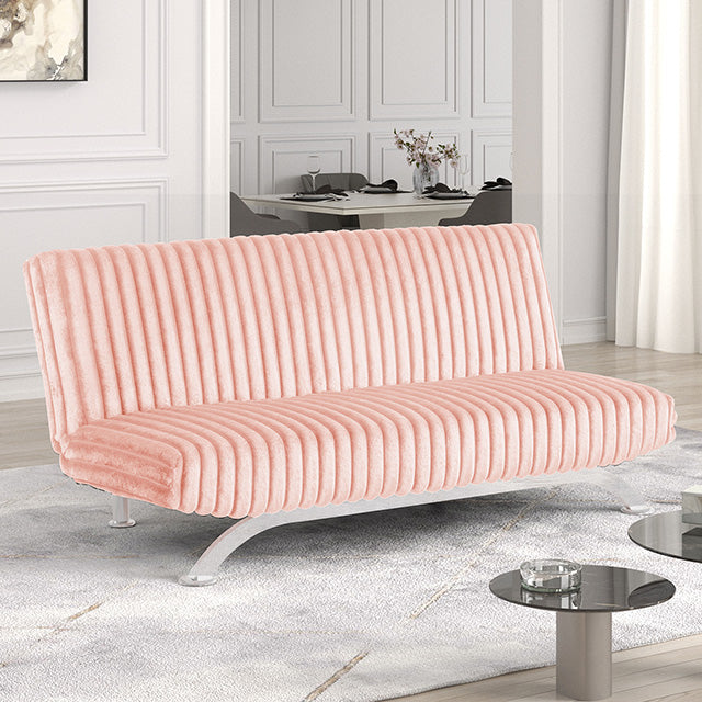 Villeneuve Futon Sofa Bed Black, Pink, & Grey - Imperial Furniture (Las Vegas, NV) - Multi Location