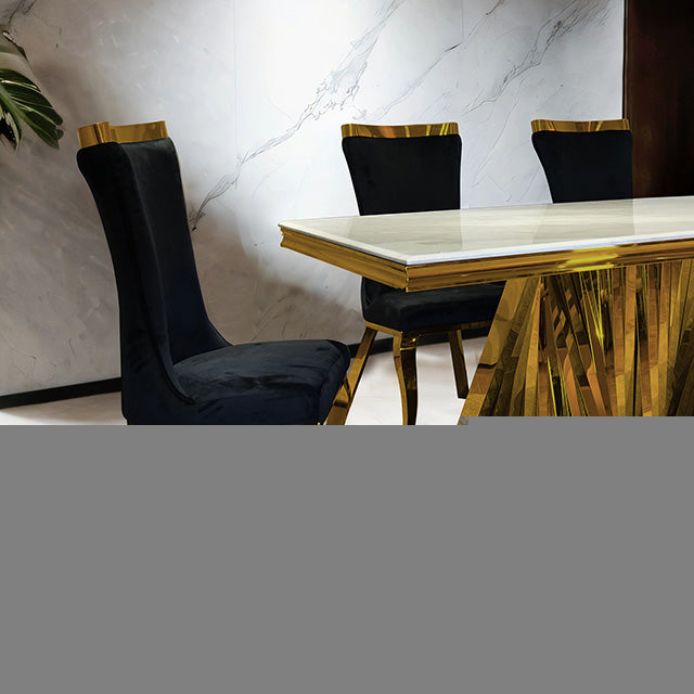 Basilicata 7 Pc Dining Set Gold & Silver
