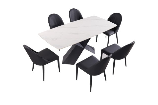 Lenvik 7 Pc Dining Table Set White - Imperial Furniture (Las Vegas, NV) - Multi Location