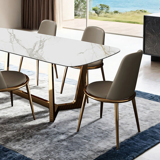 Norelli 7 Pc Dining Table Set Gold - Imperial Furniture (Las Vegas, NV) - Multi Location