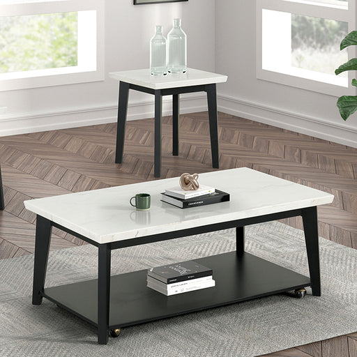 Thisted Rectangle Marble Coffee Table w/ Casters - Imperial Furniture (Las Vegas, NV) - Multi Location