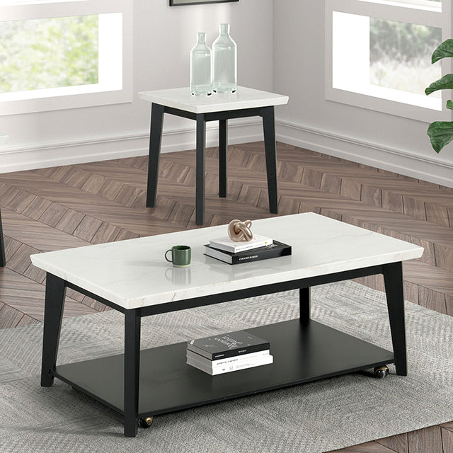 Thisted Rectangle Marble Coffee Table w/ Casters - Imperial Furniture (Las Vegas, NV) - Multi Location
