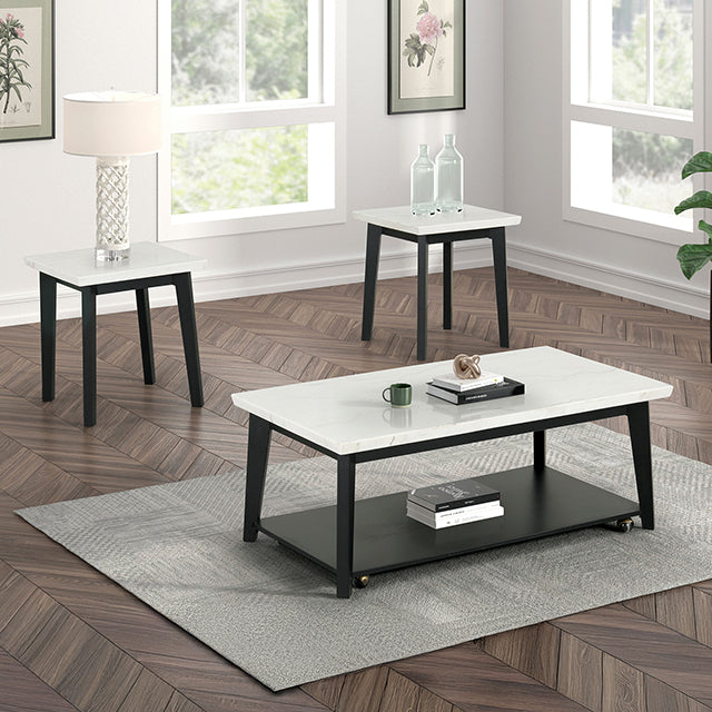 Thisted Rectangle Marble Coffee Table w/ Casters - Imperial Furniture (Las Vegas, NV) - Multi Location