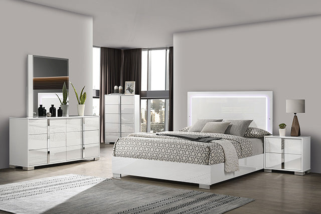 Sinistra Bed Beige, Black, White - Imperial Furniture (Las Vegas, NV) - Multi Location