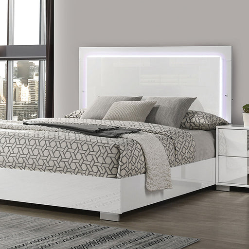 Sinistra E.King & Queen Bed White, Black & Beige - Imperial Furniture (Las Vegas, NV) - Multi Location