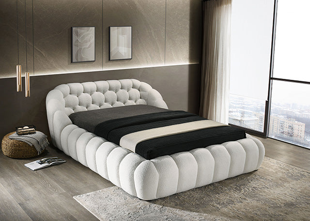 Newquay E.King & Queen Bed White, Grey, & Black - Imperial Furniture (Las Vegas, NV) - Multi Location