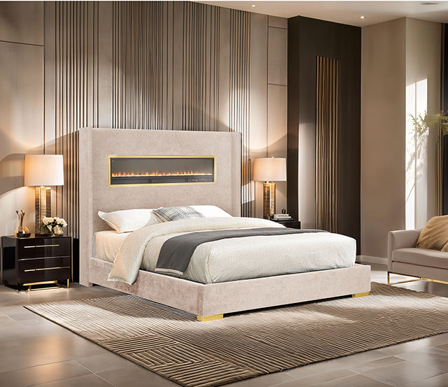 Danvers Bed Beige, Black, & Grey - Imperial Furniture (Las Vegas, NV) - Multi Location