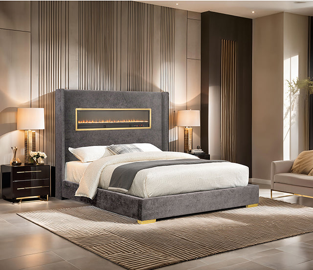 Danvers Bed Beige, Black, & Grey - Imperial Furniture (Las Vegas, NV) - Multi Location