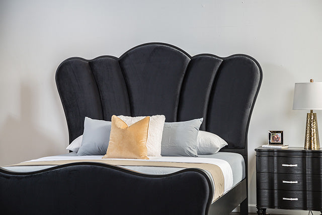 Melodi Parc E.King & Queen Bed Black & Silver - Imperial Furniture (Las Vegas, NV) - Multi Location