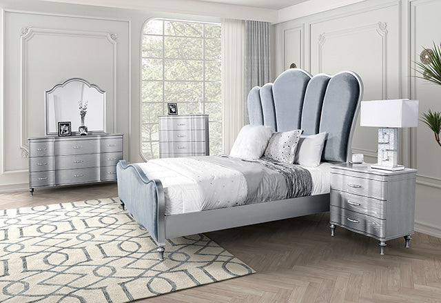Melodi Parc E.King & Queen Bed Black & Silver - Imperial Furniture (Las Vegas, NV) - Multi Location