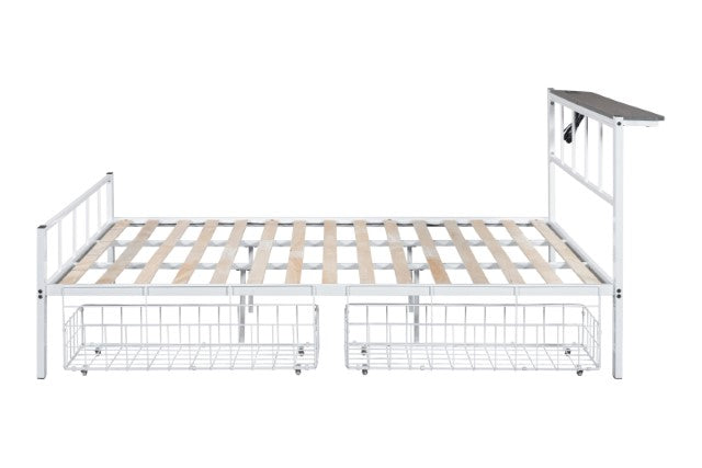 Nicoli Queen Metal Bed With Underbed Storage - Imperial Furniture (Las Vegas, NV) - Multi Location