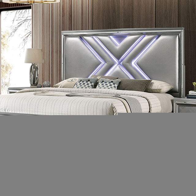 Emmeline 4 & 5 Piece Queen Bedroom Set Gray & White