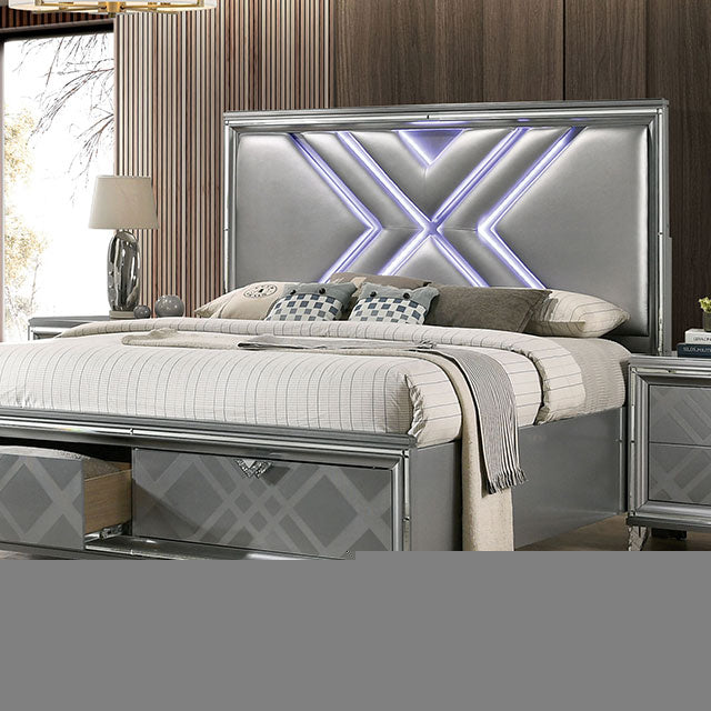 Emmeline 4 & 5 Piece Queen Bedroom Set Gray & White