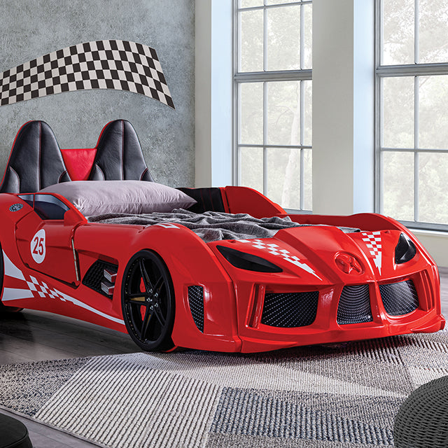 Trackster Bed White, Red,, Black, & Blue - Imperial Furniture (Las Vegas, NV) - Multi Location