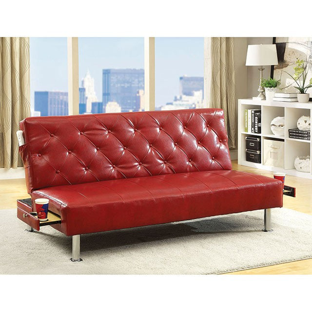 Farel Futon Sofa Red & White - Imperial Furniture (Las Vegas, NV) - Multi Location