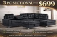 🛋️✨ Modern 3 Piece Sectional – Only $699 ✨🛋️ - Imperial Furniture (Las Vegas, NV) - Multi Location
