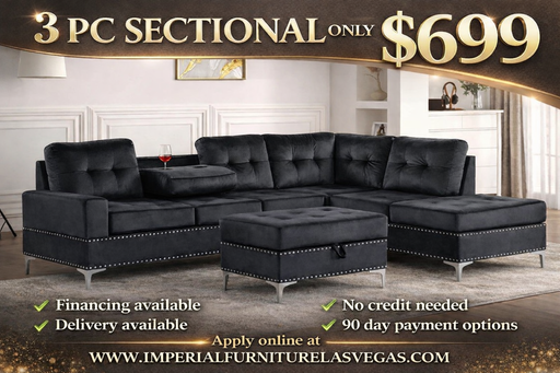 🛋️✨ Modern 3 Piece Sectional – Only $699 ✨🛋️ - Imperial Furniture (Las Vegas, NV) - Multi Location