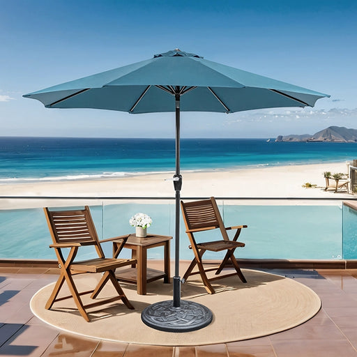 Soli 9' Outdoor Umbrella w/ Auto Tilt + 21" Round Base - Imperial Furniture (Las Vegas, NV) - Multi Location
