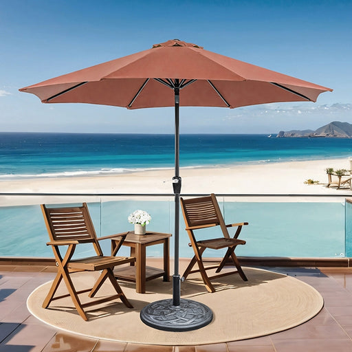 Soli 9' Outdoor Umbrella w/ Auto Tilt + 21" Round Base - Imperial Furniture (Las Vegas, NV) - Multi Location