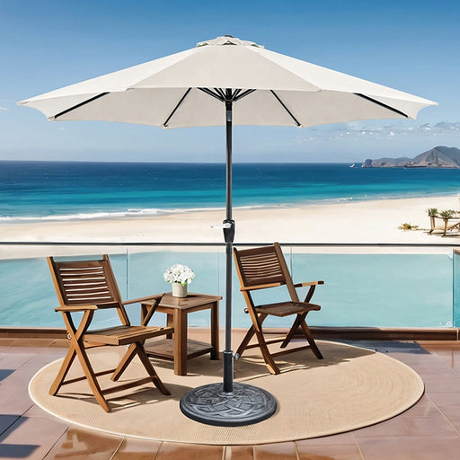 Soli 9' Outdoor Umbrella w/ Auto Tilt + 21" Round Base - Imperial Furniture (Las Vegas, NV) - Multi Location