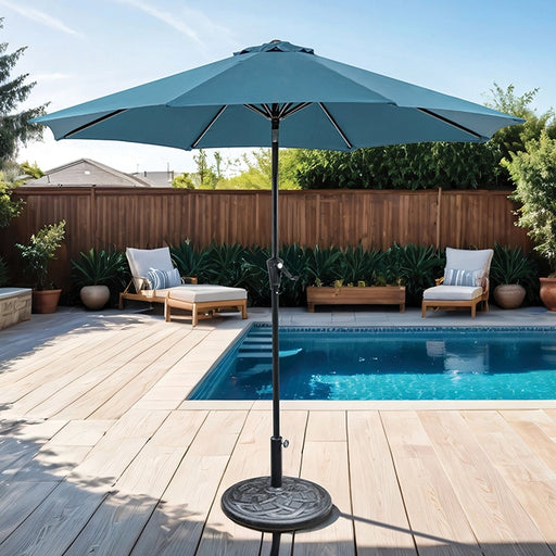 Tano 9' Outdoor Umbrella + 21" Round Base - Imperial Furniture (Las Vegas, NV) - Multi Location