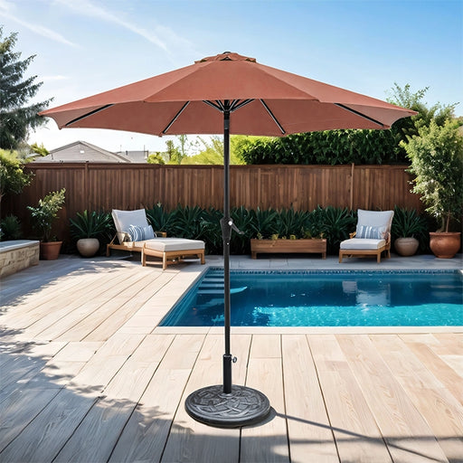 Tano 9' Outdoor Umbrella + 21" Round Base - Imperial Furniture (Las Vegas, NV) - Multi Location