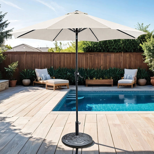 Tano 9' Outdoor Umbrella + 21" Round Base - Imperial Furniture (Las Vegas, NV) - Multi Location
