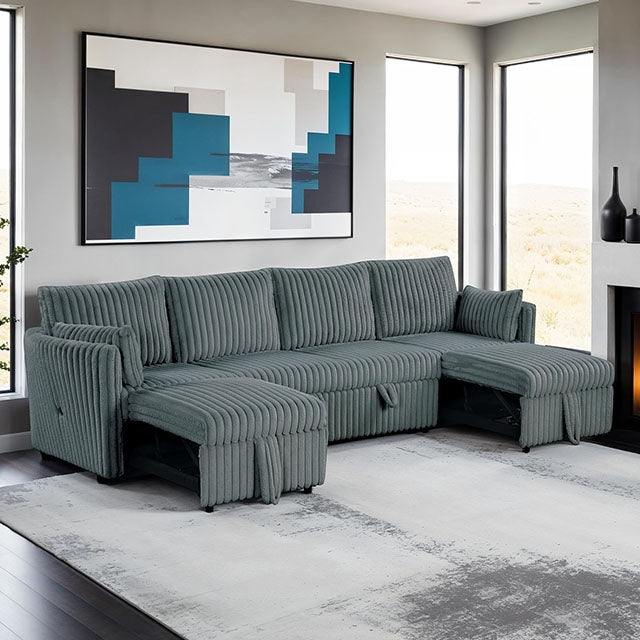 Denholme U-Sectional w/ Pull Out - Imperial Furniture (Las Vegas, NV) - Multi Location