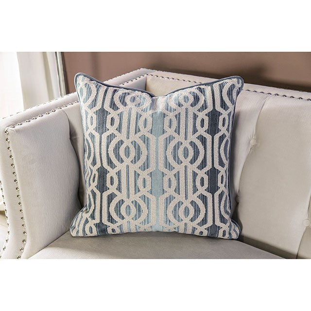 Tegan Beige/Light Blue Love Seat - Imperial Furniture (Las Vegas, NV) - Multi Location