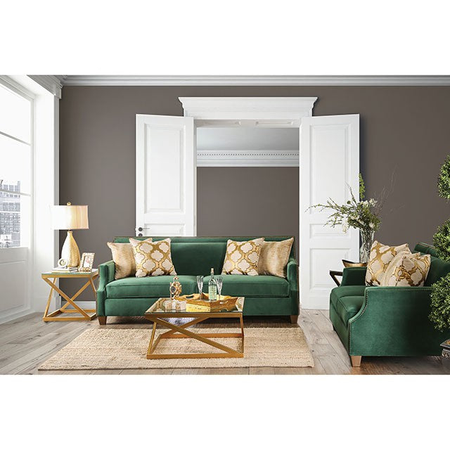 VERDANTE Emerald Green/Gold Sofa - Imperial Furniture (Las Vegas, NV) - Multi Location