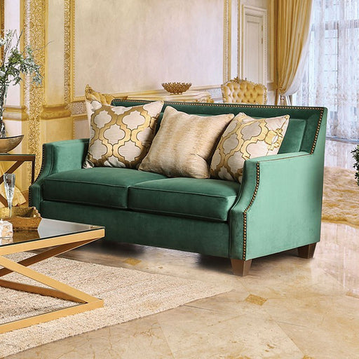 VERDANTE Emerald Green/Gold Love Seat - Imperial Furniture (Las Vegas, NV) - Multi Location