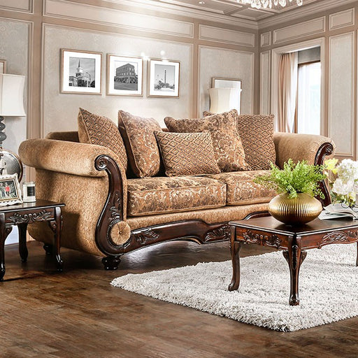 NICANOR Tan/Gold Sofa - Imperial Furniture (Las Vegas, NV) - Multi Location