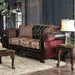 Quirino Burgundy/Dark Brown Love Seat - Imperial Furniture (Las Vegas, NV) - Multi Location