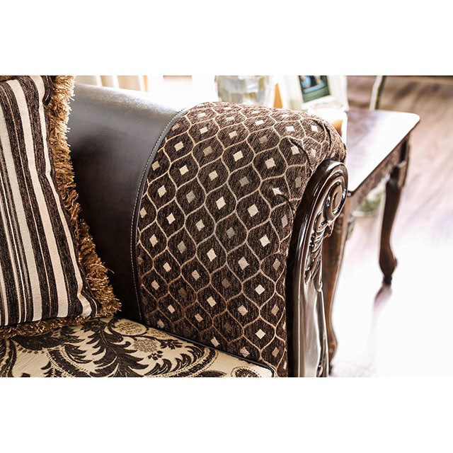 Quirino Light Brown/Dark Brown Love Seat - Imperial Furniture (Las Vegas, NV) - Multi Location