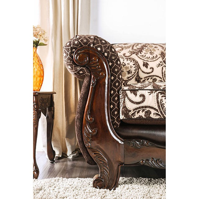 Quirino Light Brown/Dark Brown Love Seat - Imperial Furniture (Las Vegas, NV) - Multi Location